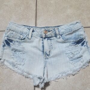 Rue21 Distressed Light Blue Jean Shorts